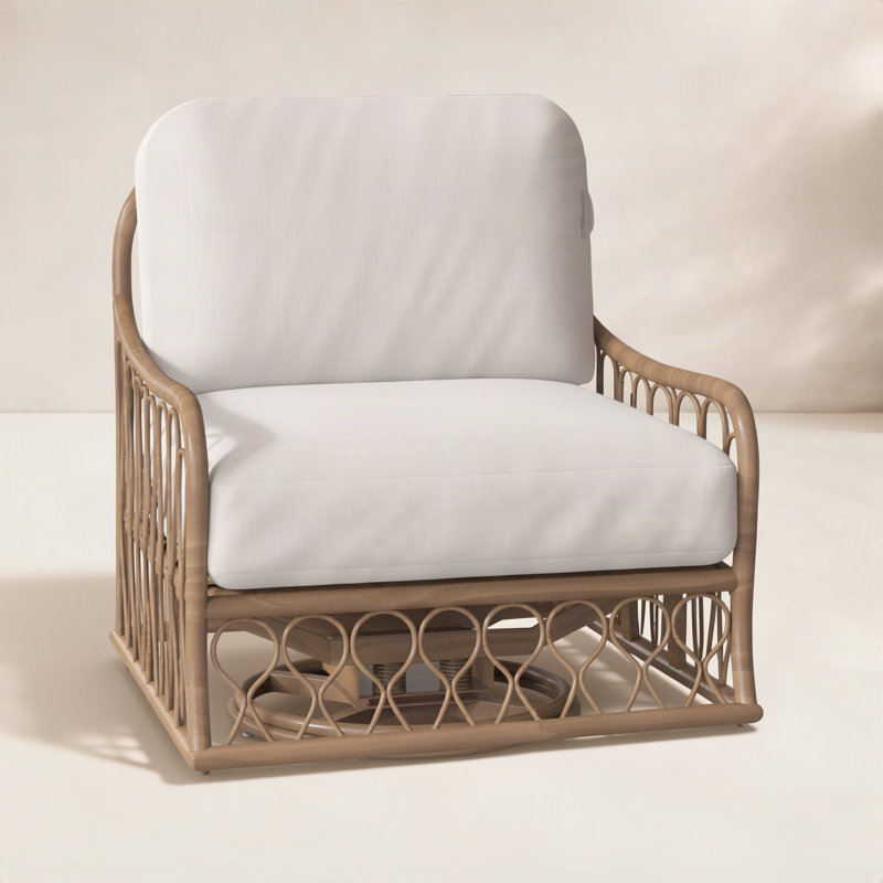 Cane Outdoor Chair, Canvas Bird's Eye Sunbrella® Canvas