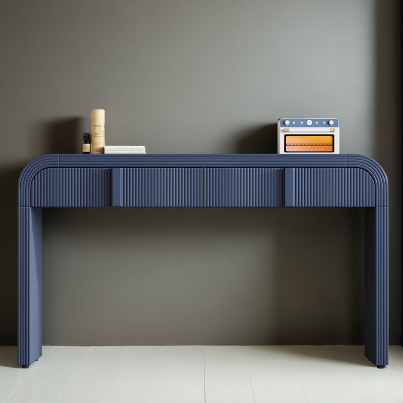 Codel Entry Console Table with Fluted Drawers, Blue