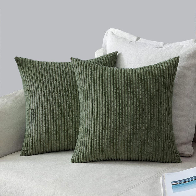 Cotton Square Cushion, Green