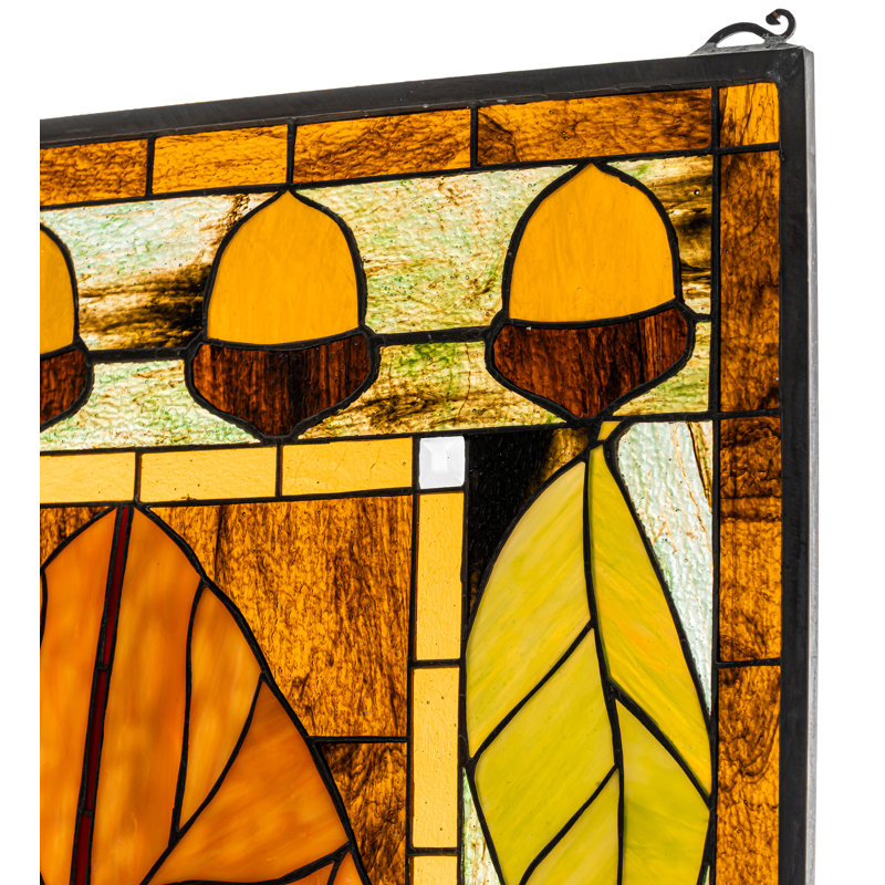 Lodge Tiffany Harvest Festival Stained Glass Window