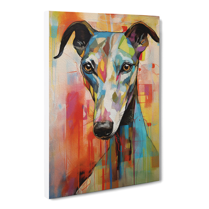 Greyhound Abstract - No Frame Print, 50cm H x 35cm W x 3cm D
