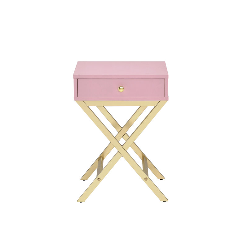 Table d'appoint Coleen, Pink, Gold