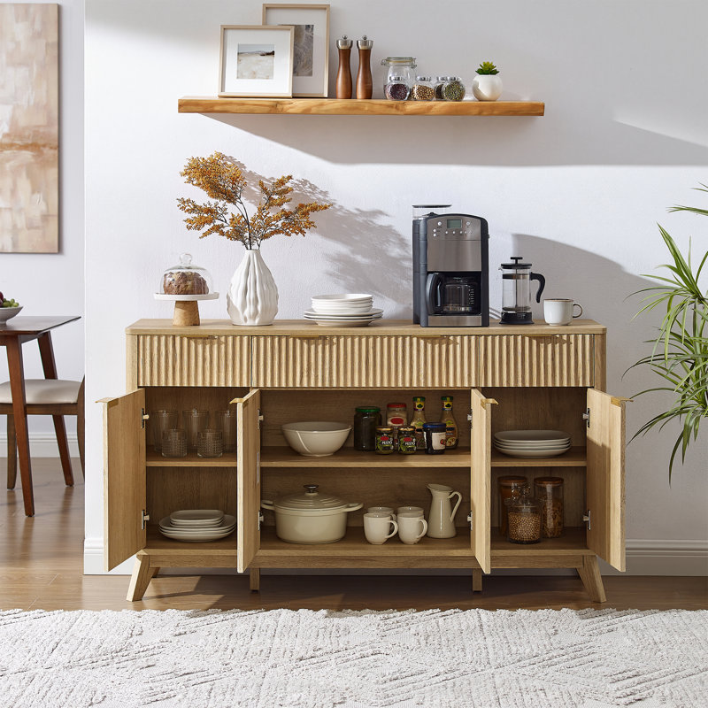 Buffet 60 "avec portes et tablettes, Natural Oak