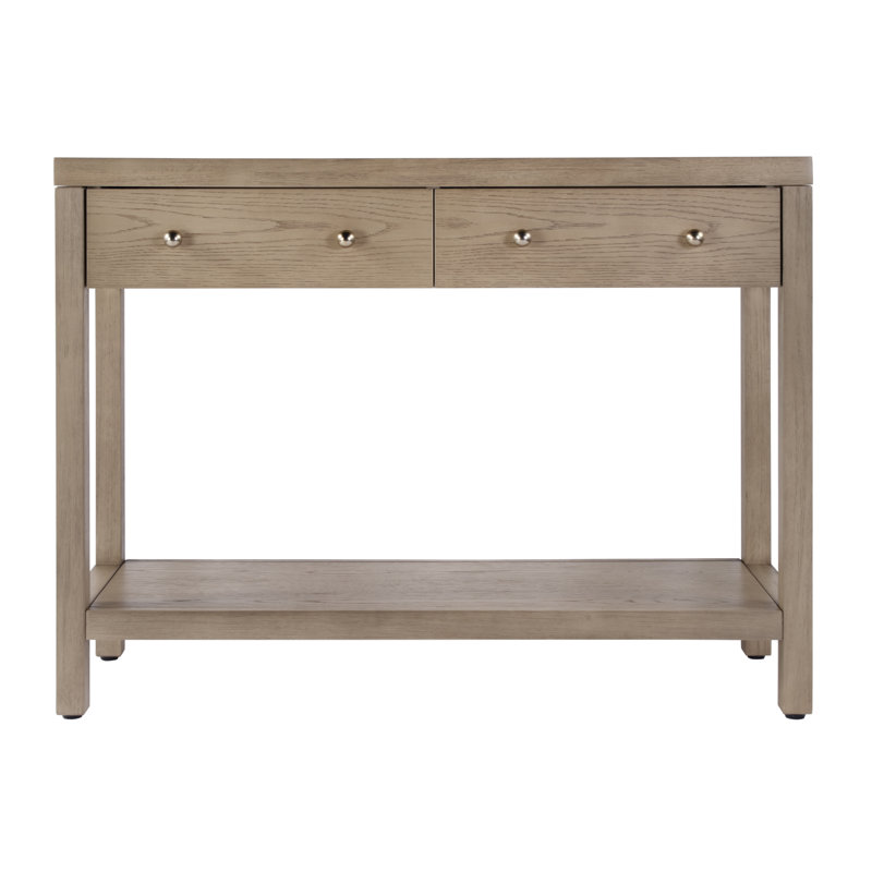Nora 2 Drawer Console Table, Light Oak