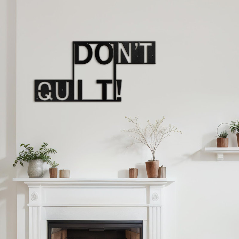 Décoration murale en métal, H 10 po x l 20 po x P 0,05 po, Noir