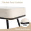 Banc rembourré moderne de 43,3 po avec structure en métal et tissu en peluche-1040416783