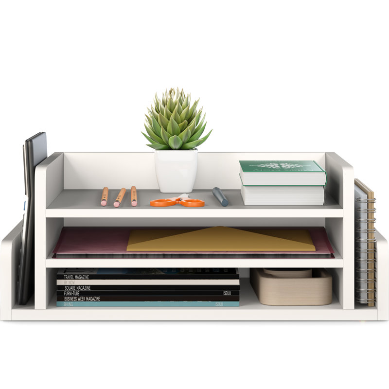 Rangement de bureau à 3 niveaux Carson, Blanc