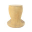 Table d'appoint creuse avec texture semblable au bois et ton naturel, forme ronde unique pour différents espaces, 14,5 x 16,42 pouces, prête à servir vos exigences teintées d'apparence, structure distinctive