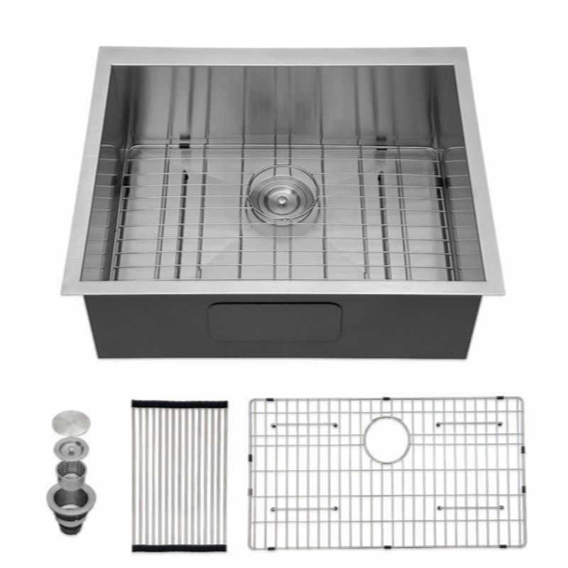 Évier de cuisine encastrable 25 po - Évier de cuisine encastrable 25 po x 22 po x 9 po en acier inoxydable calibre 18