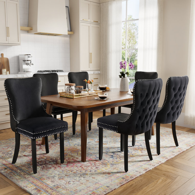 Upholstered Dining Chair, Black