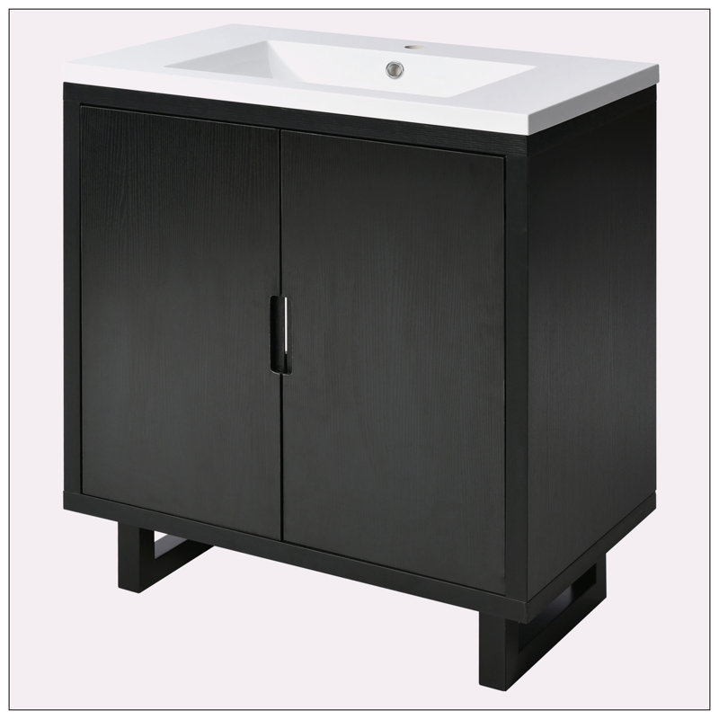 Ensemble de meuble-lavabo 30 "avec lavabo, Noir