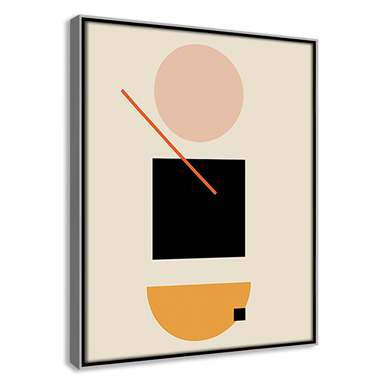 Simple Shapes Print, 15.5" H x 12.5" W x 2" D, Silver Framed