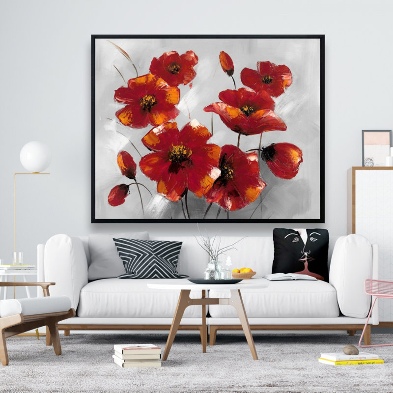Anemone Flowers Print On Canvas, 48" H x 60" W