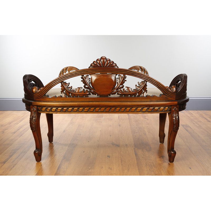 Banc ovale en bois d'acajou Madonna