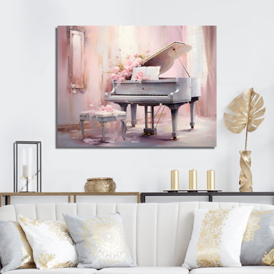 «Pink Pastel Piano Play - Music Piano», reproduction sur toile