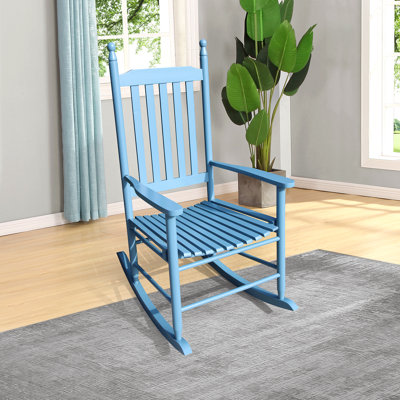 Chaise berçante en bois en bois bleu