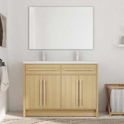 48'' Double Bathroom Vanity with Resin Top