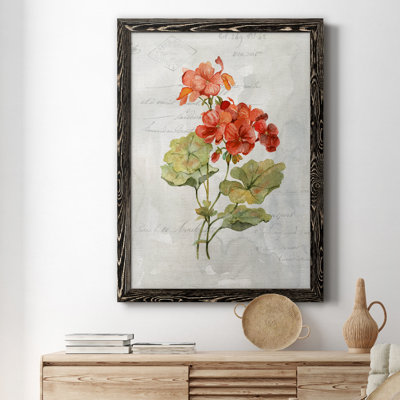Lin géranium - peinture sur toile encadrée