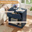 Fluted Nightstand With Charging Station, 23" Wide 1 Drawers Night Stand,End Table With Open Storage,Farmhouse Bed Side Tables, Wood Dresser For Bedroom, Living Room, Closet-420043694
