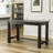 Industrial Counter Height Dining Set, Weathered Wood Table & PU Leather Chairs, Metal Frame-1836415336-1782902826