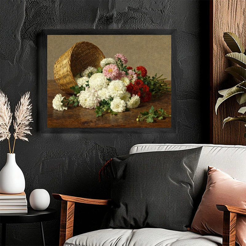 «Black», art floral rétro, art mural aquarelle classique, H 9 po x l 11 po