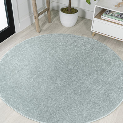 Arzel Solid Low-Pile Aqua Blue Rug