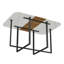 Table de salle à manger moderne 4-6 places - Plateau en faux marbre et grain de bois avec structure en métal noir robuste pour la cuisine et la salle à manger-657321224