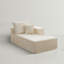 Chaise longue 68 po en flanelle rembourrée modulaire à un bras avec 2 coussins, méridienne «Boneless» de style nuage dans une boîte pour le salon-1263220039-1263220036