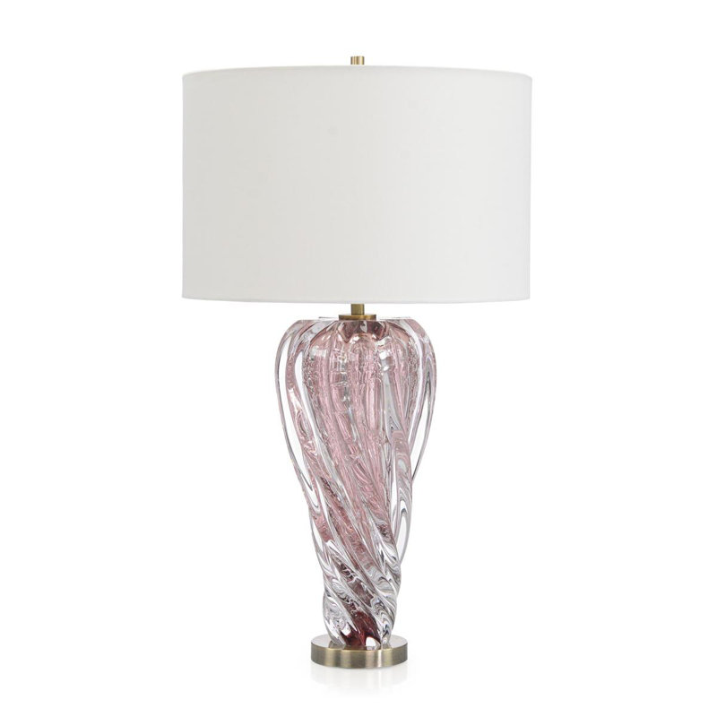 Rose Pink Art Glass Table Lamp