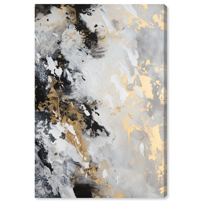 Sable Glint Canvas Black Paint Abstract by Art Remedy