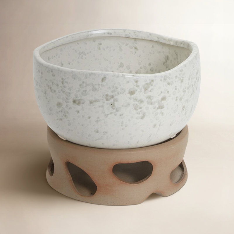 Danny Handmade Ceramic Pot Planter, 6.5" H x 8" W x 8" D