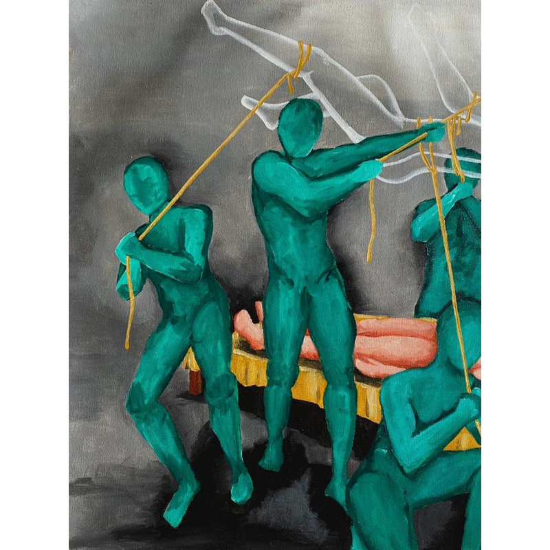 Amis ou foule | Acrylique sur toile | Par Prakash Garg