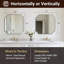 Modern Scalloped Corner Rectangle Bathroom Vanity Mirror | Stainless Steel Frame-864994806-853119138