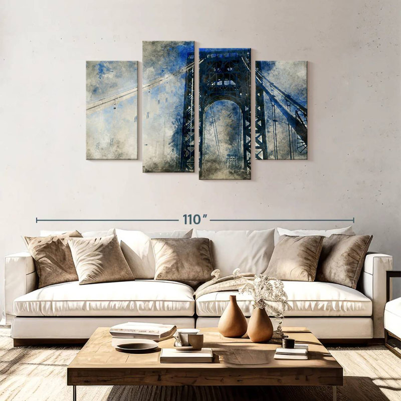 Lilie Abstract Bridge, 48" H x 75" W
