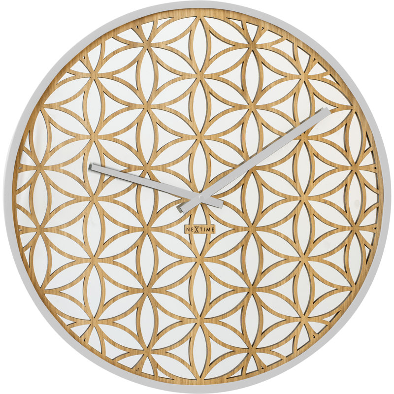 Bella Solid Wood Wall Clock, White