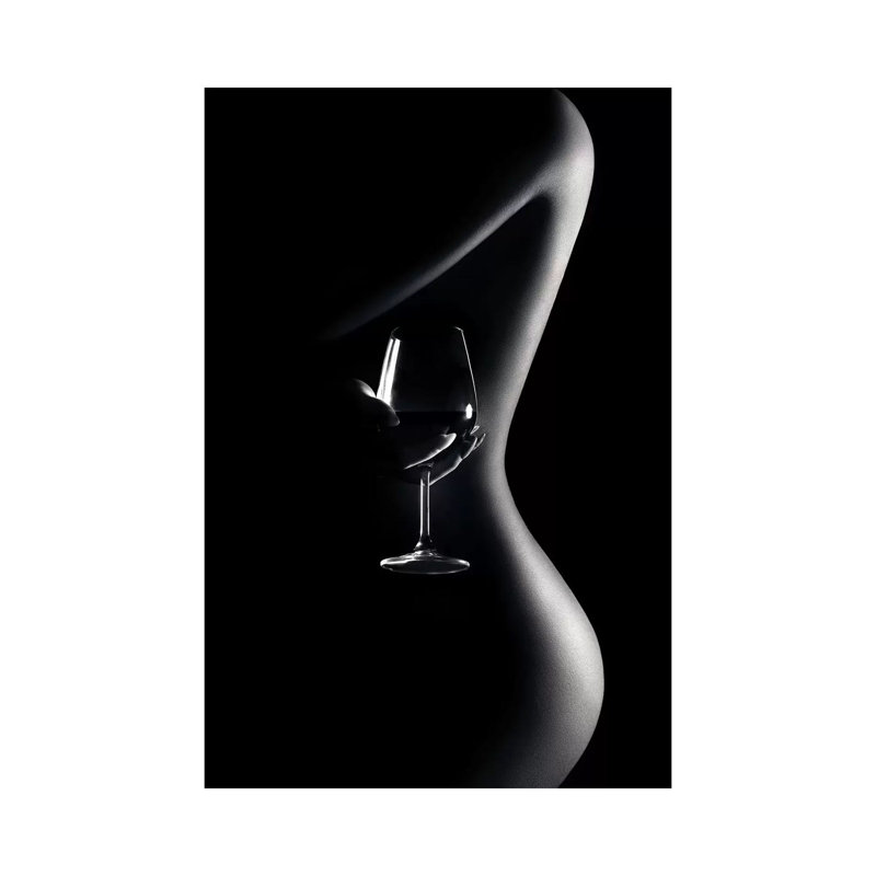 Nude Woman Red Wine 3 by Johan Swanepoel - Print on Canvas, 20.32 cm H x 30.48 cm W, Wrapped Canvas