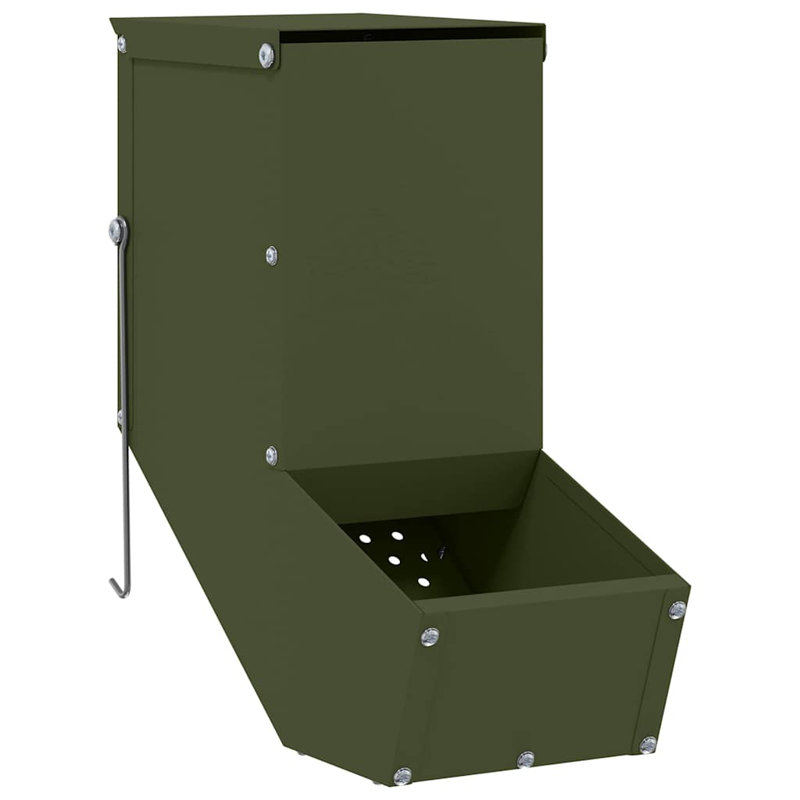Small Animal Feeder, Olive Green, 28.5cm H x 12.5cm W x 26cm D