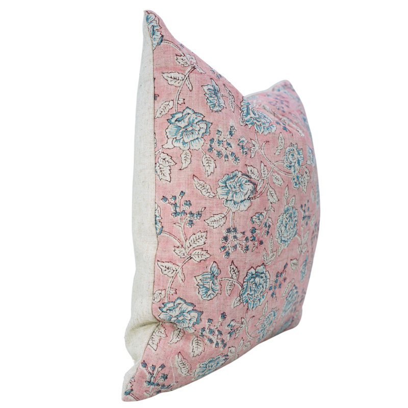 Housse de coussin bohème 14 x 14, fabriquée à la main pour un canapé ou un canapé, rose, rose , Carré H 14 po x l 14 po