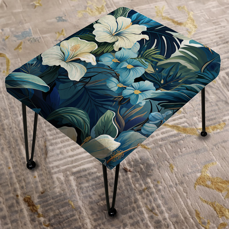 Twilight Oasis Tropical Motif - Repose-pieds rectangulaire Tropical