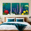 Tableau sur toile tendue « Jardin floral » (Ensemble de 3)-805482794
