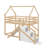 Twin Over Twin House Loft Or Bunk Bed With Staircase And Slide-2126116036