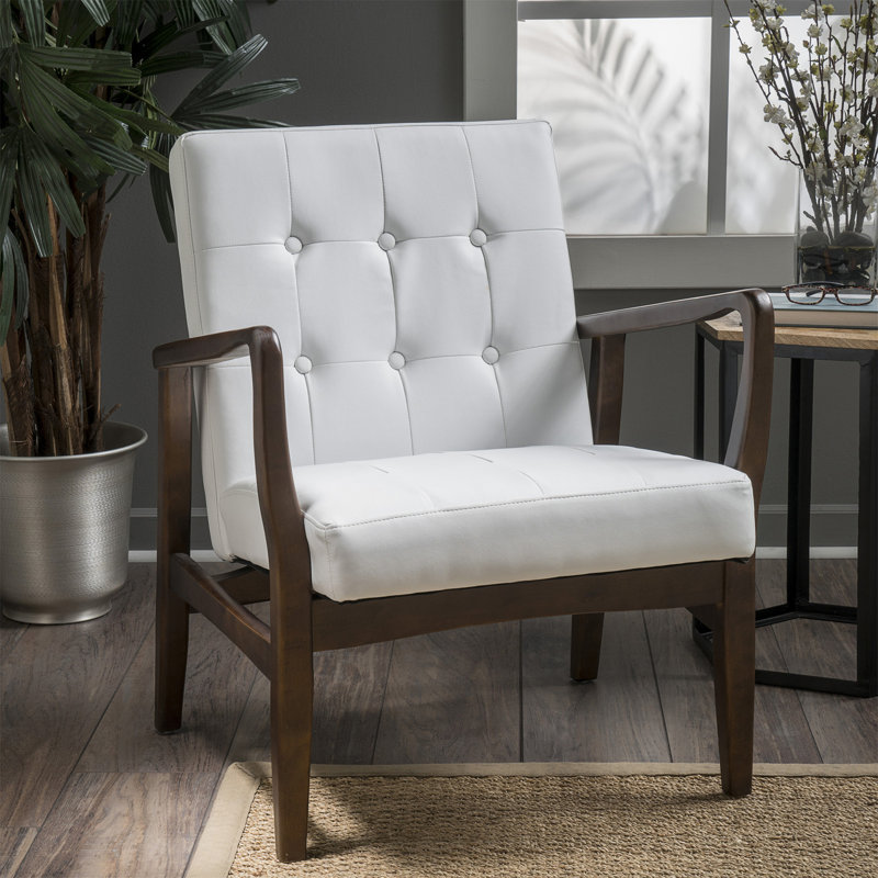 Fauteuil club moderne en similicuir Mid Century
