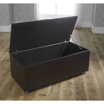 Poulin 102 cm W Tufted Rectangle Ottoman with Storage