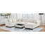 Canapé modulaire Canapé rembourré en chenille de 111,8 po en U avec repose-pieds de rangement mobile pour le salon, blanc