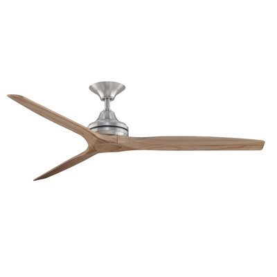 Spitfire 60 inch Indoor/Outdoor Ceiling Fan - Brushed Nickel with Natural Blades