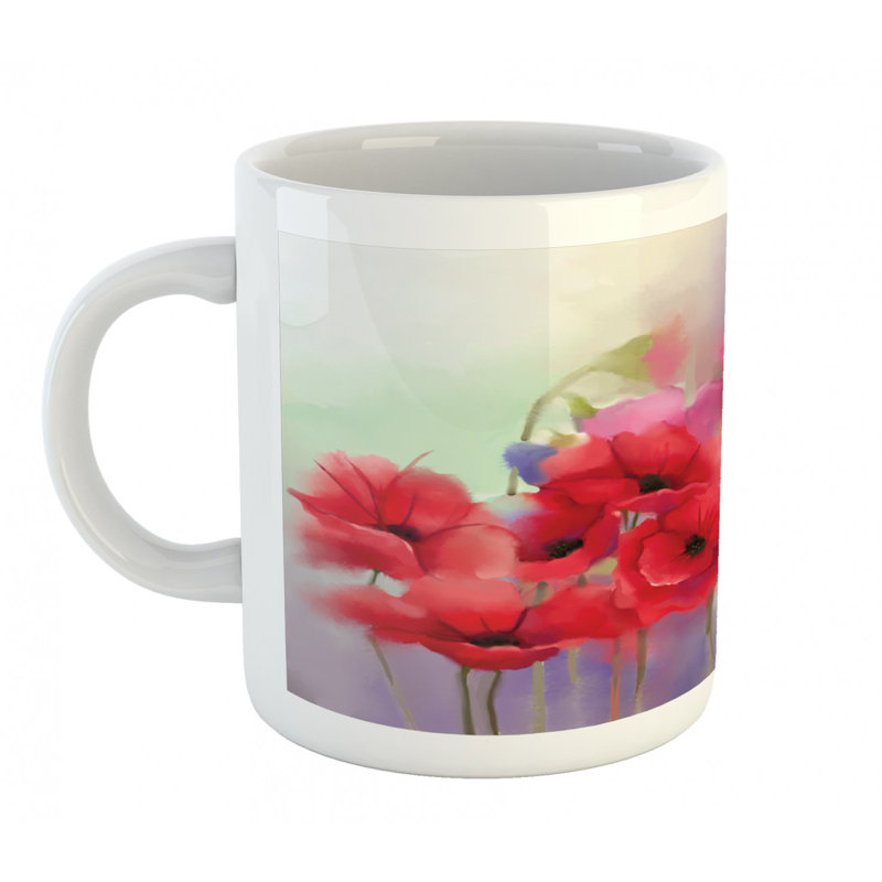Grande tasse à café fleurie