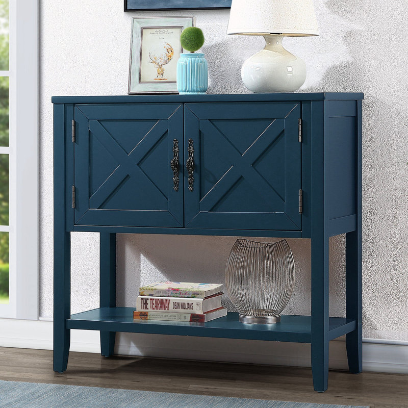 Armoire de vestibule 2 portes Pelovitz, Bleu marine