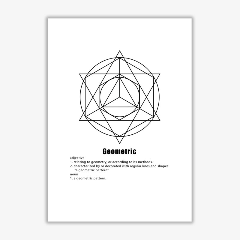 Geometric Meaning textual art print by pixy paper 1 Piece Single Picture Frame Wall Art, 59.4cm H x 42cm W, Print Only