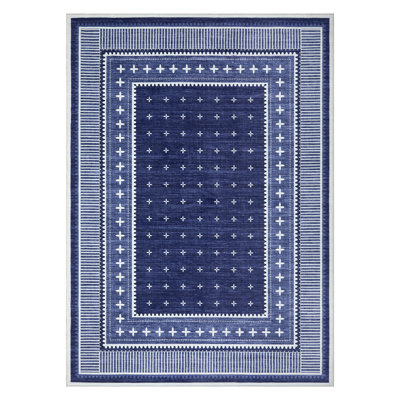 Modern Bordered Machine Washable Area Rug