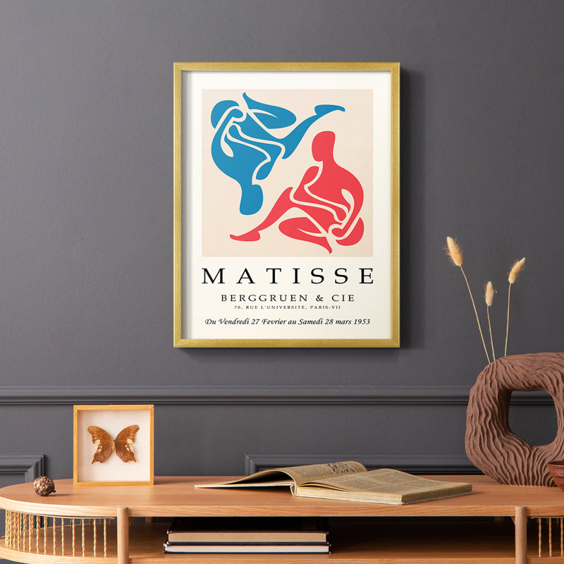 Matisse C XXVI, reproduction encadrée - bois massif, Or, H 10 po x l 8 po
